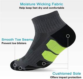 img 3 attached to 🏃 Bering Men's Performance Athletic Ankle Running Socks (6 Pack): Superior Comfort and Durability for Active Men