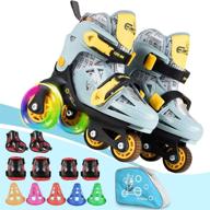 🌟 4-pejiijar kids quad roller skates: adjustable size, double brakes, luminous wheels, and protective gear - perfect for girls and boys starting out logo