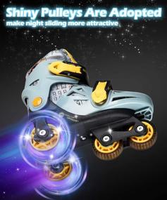 img 1 attached to 🌟 4-Pejiijar Kids Quad Roller Skates: Adjustable Size, Double Brakes, Luminous Wheels, and Protective Gear - Perfect for Girls and Boys Starting Out