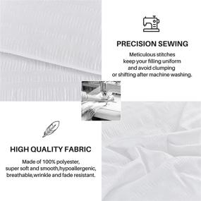 img 2 attached to 🛏️ Atarashi Queen White Seersucker Comforter Set: All Season Bedding with Wrinkled Striped Comforter, 2 Pillow Shams, and Soft Microfiber Down Alternative Duvet Insert Set (Queen/Full, 90x90inches, 3 Pieces)