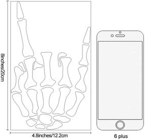 img 2 attached to Голографический серебристый стикер "Каменная рука на скелете", наклейка с черепом Rock N Roll для капота автомобиля, грузовика, внедорожника - 8 х 4,8 дюйма