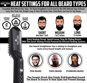 img 2 attached to Men's Portable Ionic Heated Beard Straightener Brush – Adjustable Hot Iron for Beards – Beard Straightening Comb with Beard Oil &amp; Balm