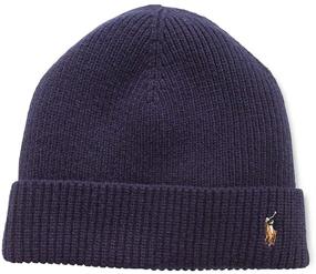 img 1 attached to 🐶 French Bulldog Cuff Hat for Men - Polo Ralph Lauren