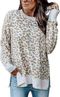 🐆 angashion women's sweatshirts - leopard print oversized pullover tunic tops with casual crewneck and long sleeves логотип