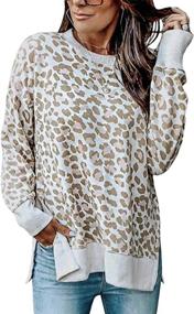 img 1 attached to 🐆 Angashion Women's Sweatshirts - Leopard Print Oversized Pullover Tunic Tops with Casual Crewneck and Long Sleeves