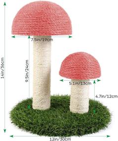 img 2 attached to 🍄 Premium Odoland Mushroom Cat Scratching Post: Natural Sisal Board Scratcher for Kitty's Well-being and Behavior, Effective Furniture Scratch Deterrent Accessories to Promote Optimal Cat Health