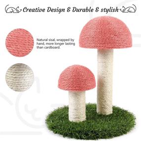 img 3 attached to 🍄 Premium Odoland Mushroom Cat Scratching Post: Natural Sisal Board Scratcher for Kitty's Well-being and Behavior, Effective Furniture Scratch Deterrent Accessories to Promote Optimal Cat Health