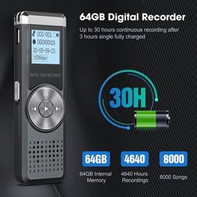 img 2 attached to 🎙️ KINPEE Portable Digital Voice Recorder - 64GB Audio Sound Recorder Dictaphone | Rechargeable MP3 Recorder with Voice Activation, Playback | Ideal for Meetings, Lectures, Interviews
