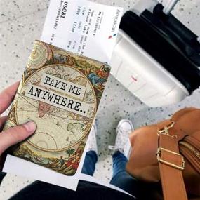 img 1 attached to 🌍 Double-sided Printed Passport Covers: Time Travel-inspired Travel Accessories