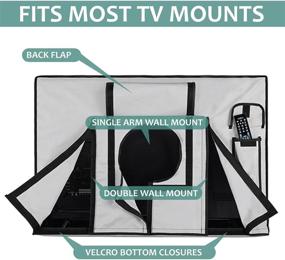 img 1 attached to 🌧️ Gray Weatherproof Outdoor TV Cover for 60 - 65 inch Flat TVs - 600D Waterproof Material with Bottom Seal - Extends TV Service Life