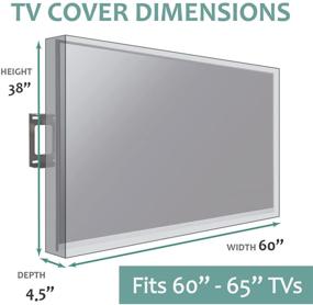 img 2 attached to 🌧️ Gray Weatherproof Outdoor TV Cover for 60 - 65 inch Flat TVs - 600D Waterproof Material with Bottom Seal - Extends TV Service Life