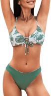 cupshe womens reversible bikini striped logo