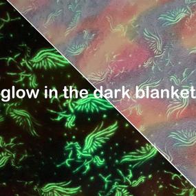 img 1 attached to 🦄 Glow in The Dark Unicorn Blanket: Multi-Color Tie Dye Rainbow Plush Blanket for Kids - 40”x 55”, Soft Cozy Sofa Flannel Throws for Bed Couch Girls Toddles - All Season Fuzzy Fleece Throw Blanket