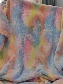 img 2 attached to 🦄 Glow in The Dark Unicorn Blanket: Multi-Color Tie Dye Rainbow Plush Blanket for Kids - 40”x 55”, Soft Cozy Sofa Flannel Throws for Bed Couch Girls Toddles - All Season Fuzzy Fleece Throw Blanket