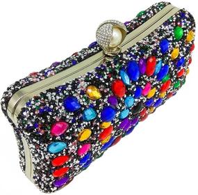 img 1 attached to 💎 Exquisite Multicolored Crystal Clutch: Perfect Women's Evening Bag with Pearl Clasp for Weddings and Special Occasions