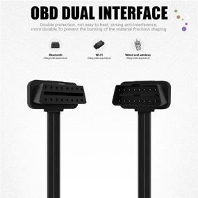 img 3 attached to 🔌 FOXWELL OBD2 Flat Ribbon Extension Cable | 16Pin Male to Female | For Bluetooth WiFi ELM327 Readers & OBD Code Scanners | 23.6-inch Length