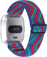 🔧 joyozy adjustable elastic bands: comfy fitbit versa 2/versa/versa lite watch strap for women and men logo