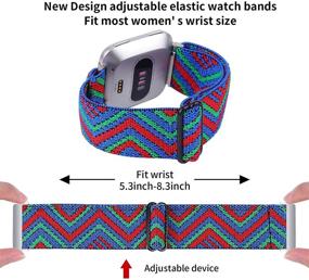 img 2 attached to 🔧 Joyozy Adjustable Elastic Bands: Comfy Fitbit Versa 2/Versa/Versa Lite Watch Strap for Women and Men