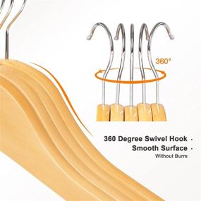 img 2 attached to 👔 SONGMICS Natural UCRW001-20 Wood Hangers, 20 Pack with Smooth Finish and Human Shoulder Design