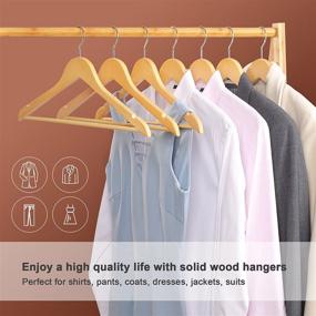 img 3 attached to 👔 SONGMICS Natural UCRW001-20 Wood Hangers, 20 Pack with Smooth Finish and Human Shoulder Design