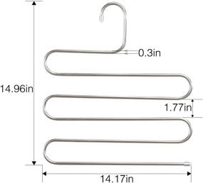 img 2 attached to DOIOWN S-Type Stainless Steel Clothes Pants Hangers: Efficient Closet Storage Organizer for Pants, Jeans, Scarves