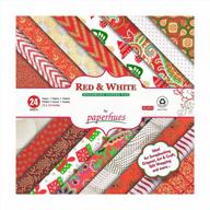 🎄 christmas collection scrapbook papers: paperhues red and white handmade, 12x12 inches, 24 sheets logo