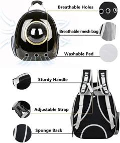 img 2 attached to Ultimate Cat Backpack Carrier: Portable Space Capsule Bubble Design for Comfortable Travel, Hiking, Walking, and Outdoor Adventures - Airline Approved and Breathable!