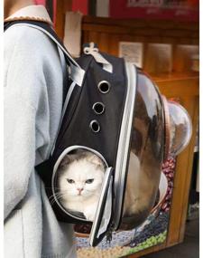 img 1 attached to Ultimate Cat Backpack Carrier: Portable Space Capsule Bubble Design for Comfortable Travel, Hiking, Walking, and Outdoor Adventures - Airline Approved and Breathable!