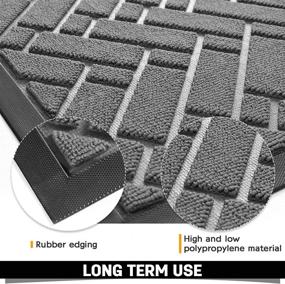 img 3 attached to 🚪 Grey Heavy Duty Rubber Indoor Outdoor Doormat, 17"x29" Anti-Slip Low-Profile Door Mats for Entryway, Home Entrance, Patio, High Traffic Area