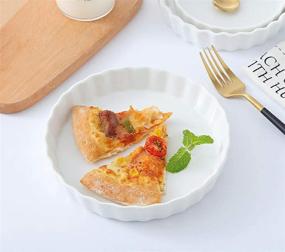 img 1 attached to 🥮 Набор фарфоровых рамок Nicunom из 8 штук - идеально подходит для запекания крем-брюле, киш и пирогов с разноцветными цветами.
