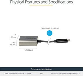 img 1 attached to 💻 Enhanced StarTech.com USB C to VGA Adapter - 1080p USB Type C to VGA Display/Monitor Video Converter, USB-C Dongle, Thunderbolt 3 Compatible - 12" Long Attached Cable - Upgraded Version of CDP2VGA (CDP2VGAEC+)