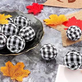 img 1 attached to Tatuo 20 Pieces Valentine's Day Buffalo Check Fabric Wrapped Balls - Gingham Bowl Fillers for Farmhouse Home Decor