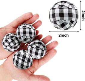 img 2 attached to Tatuo 20 Pieces Valentine's Day Buffalo Check Fabric Wrapped Balls - Gingham Bowl Fillers for Farmhouse Home Decor