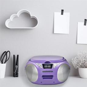 img 1 attached to 🔊 Magnavox MD6924-PL Portable Top Loading CD Boombox: AM/FM Stereo Radio, Powerful Purple Design, CD-R/CD-RW Compatible, LED Display, AUX Port & Programmable CD Player