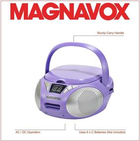 img 2 attached to 🔊 Magnavox MD6924-PL Portable Top Loading CD Boombox: AM/FM Stereo Radio, Powerful Purple Design, CD-R/CD-RW Compatible, LED Display, AUX Port & Programmable CD Player