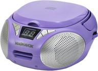 🔊 magnavox md6924-pl portable top loading cd boombox: am/fm stereo radio, powerful purple design, cd-r/cd-rw compatible, led display, aux port & programmable cd player logo