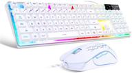 🎮 gaming keyboard and mouse combo - k1 led rainbow backlit keyboard with 104 keys for pc/laptop (white) - enhance your gaming experience logo