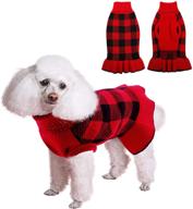 warm and stylish: dasior pet dog sweater for winter - soft turtleneck knitted plaid stretch pullover logo