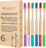 🌱 vaireo bamboo eco-friendly wooden soft toothbrushes – natural wood handle, vegan & compostable bristles, biodegradable, recyclable, sustainable oral care brushes (adult colorful 6 pack) logo