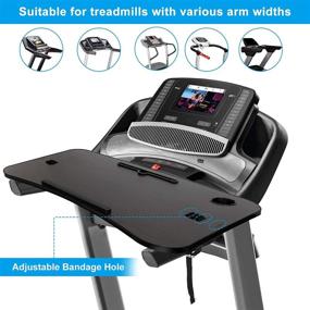 img 1 attached to 🏋️ Enhance Your Exercise Routine with the NEXAN Treadmill Laptop Desk: Ergonomic Platform for Notebooks, Tablets, and Laptops - Fits Treadmill Handlebars up to 35 inches - Includes Cup Tablet Phone Holder