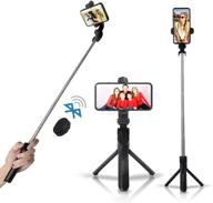 tustom tripod for phone and camera – selfie stick bluetooth compatible with iphone and android – 360-degree rotation phone stand – wireless remote – perfect for vloggers, live streaming (pink) logo