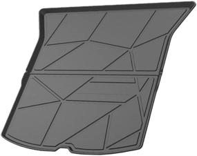 img 4 attached to 💼 Cqlights Model Y Cargo Liner for Tesla Model Y 2020 2021 - Heavy Duty Rubber Trunk Liner Tray, Waterproof Floor Mat, Black - Rear Cargo Area Mat for Enhanced Protection