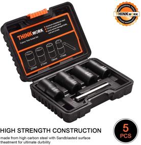 img 1 attached to THINKWORK Lug Nut Remover Extractor Tool Set - 5-Piece Metric Bolt & Lug Nut Extractor Socket Tools