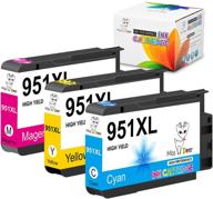 miss deer compatible ink cartridge replacement for hp 951 xl combo pack - officejet 🖨️ pro 8600 8610 8620 8100 8630 8660 8640 8615 8625 (1 cyan 1 magenta 1 yellow) logo