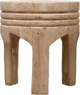 🪑 natural paulownia wood stool by creative co-op - enhance your space with style logo