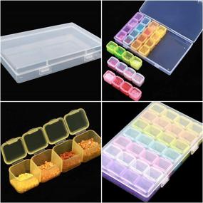 img 2 attached to SGHUO 168 Slots - 6 Pack 28 Grids Diamond Painting Storage Cases with Label Stickers - Multicolour DIY Art Craft and Bead Organizer