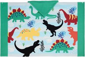 img 4 attached to 🦖Полотенце с капюшоном для детей с динозавром: ультра мягкое и впитывающее полотенце-пончо для мальчиков и девочек - идеальное покрывало для бассейна и пляжа и одеяло для малышей