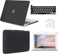 icasso macbook pro 13 inch case 2020 release model a2338m1 /a2251/a2289 bundle 5 in 1, enhanced protection set with hard shell case, sleeve, screen protector, keyboard cover & dust plug - compatible with macbook pro 13'' (black) logo