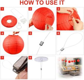 img 1 attached to 🏮 18-Piece Round Chinese Paper Lantern Set - 4/6/8/12 Inch Hanging Chinese Paper Lanterns for Halloween Christmas Party Decorations - Red, 4/6/8/10/12 Inch Paper Lamps