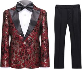 img 4 attached to SWOTGdoby Tuxedo Paisley Trousers: Premium Boys' Clothing for Wedding Suits & Sport Coats